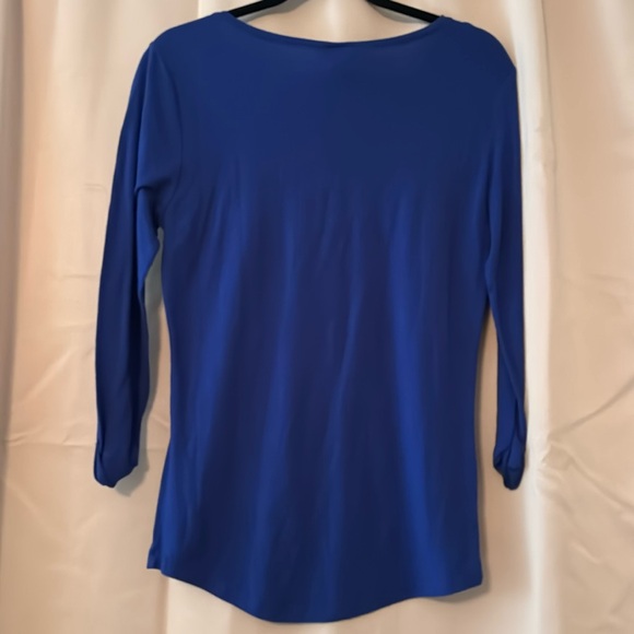 Rue21 Blue Fitted Long Sleeve Blouse Women’s Size Large - Picture 3 of 3